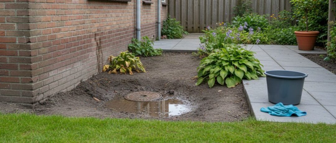 Gebroken riolering tuin