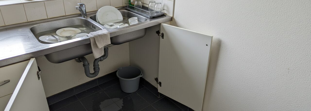 Hoe ga je om met keukenafvoer verstopt in huurpand waar meerdere koks gebruik maken?