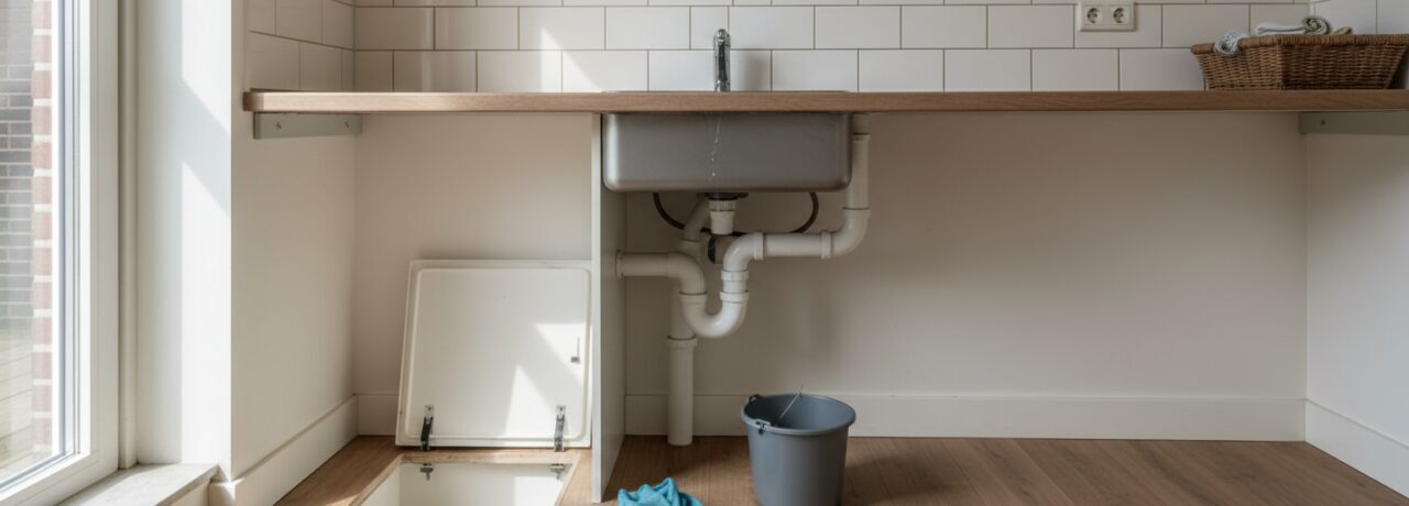 Hoe ga je om met keukenafvoer verstopt in zorgwoning met aangepaste keukenopstelling?