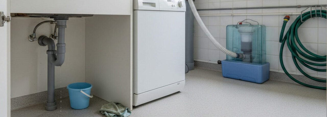 Wat is de oorzaak van een verstopte keukenafvoer in een woning met regenwater hergebruik systeem