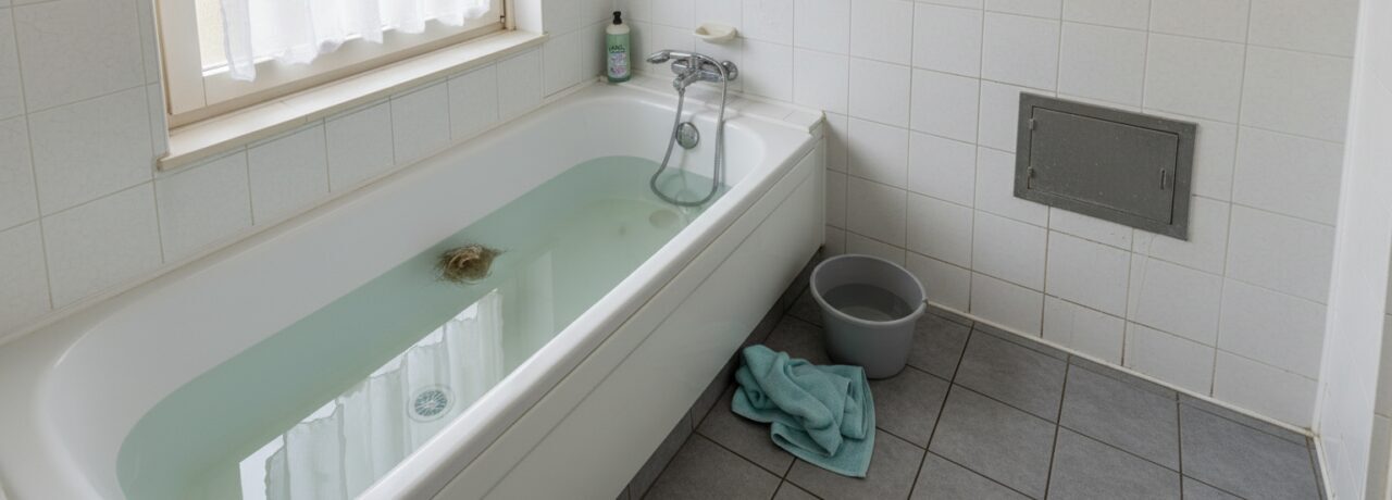 What does it mean to have a bathtub drain clogged?